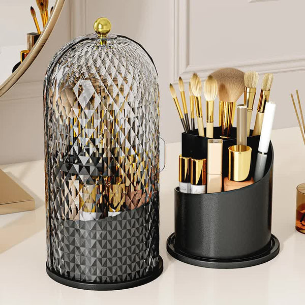 360 Rotating Makeup Brush Holder - Black