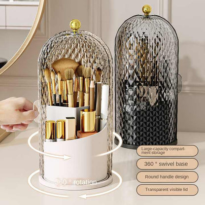 360 Rotating Makeup Brush Holder - Black