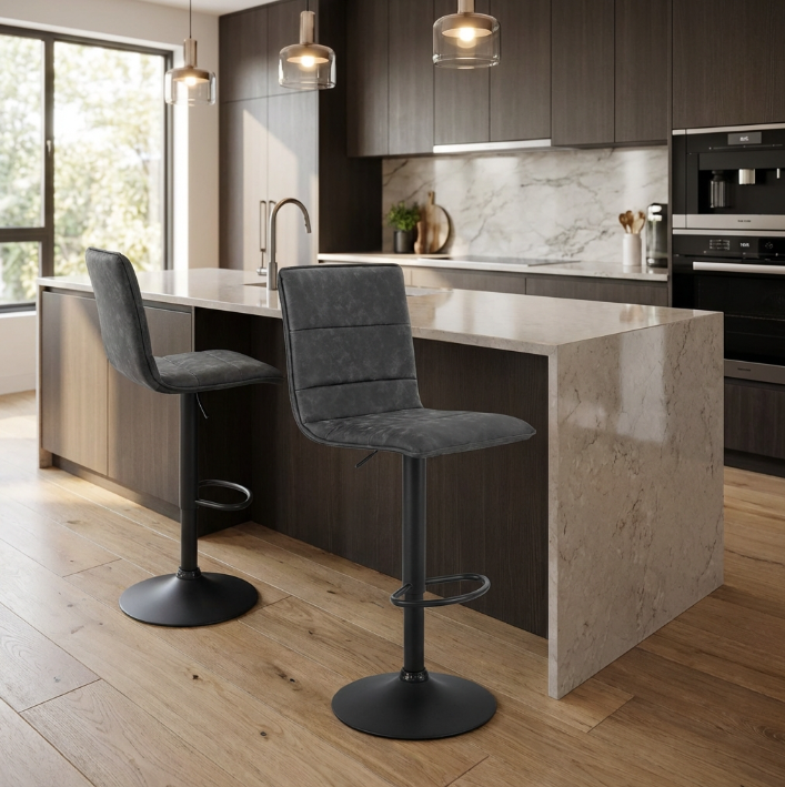 Vespa Vintage Bar Stool - Grey - Set of Two – modern bar stool by Interior Ave