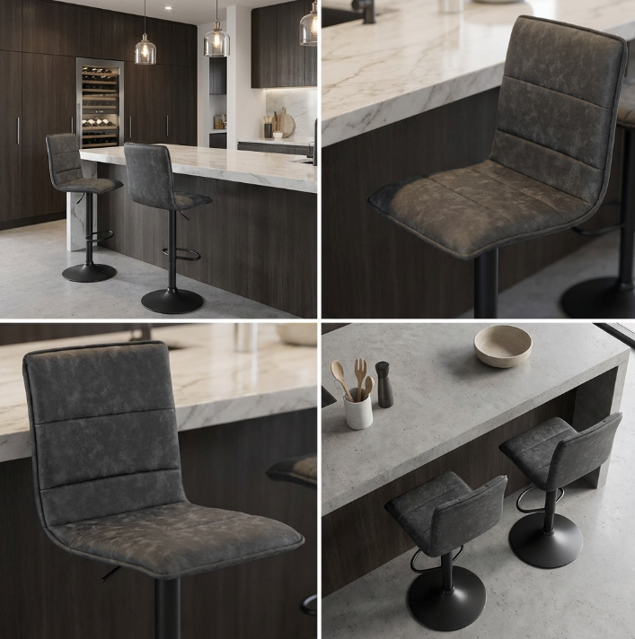 Vespa Vintage Bar Stool - Grey - Set of Two – modern bar stool by Interior Ave