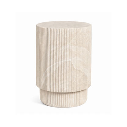 Vera Fluted Stone Side Table - Natural Stone