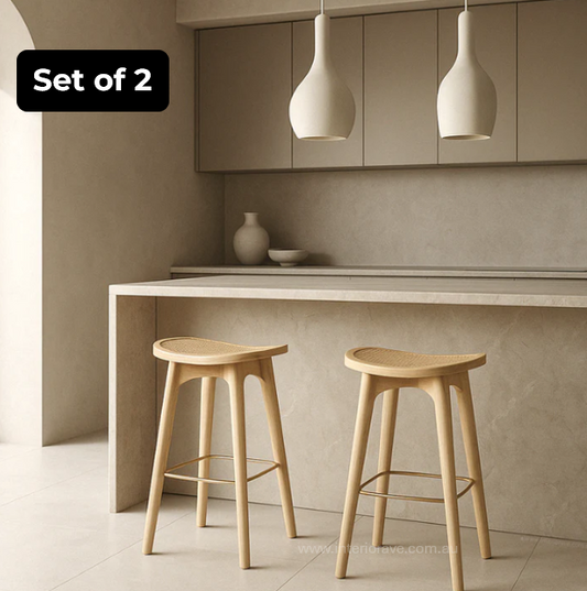 Viola Rattan Bar Stools - Set of Two – modern bar stool by Interior Ave