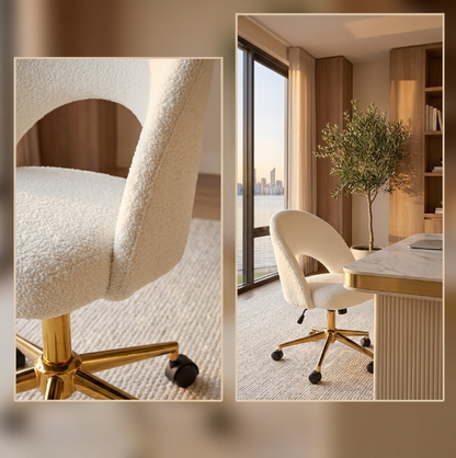 Willow Boucle Office Chair - White – luxury accent chair by Interior Ave