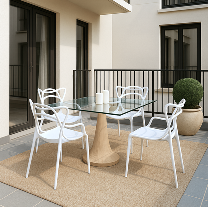 Zephyr Outdoor Chair - White - Set of Four