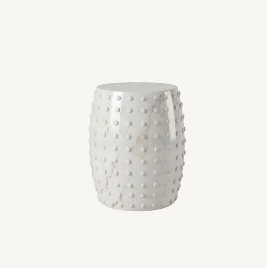 Atelier Noir Studded Side Table - Calacutta Ivory