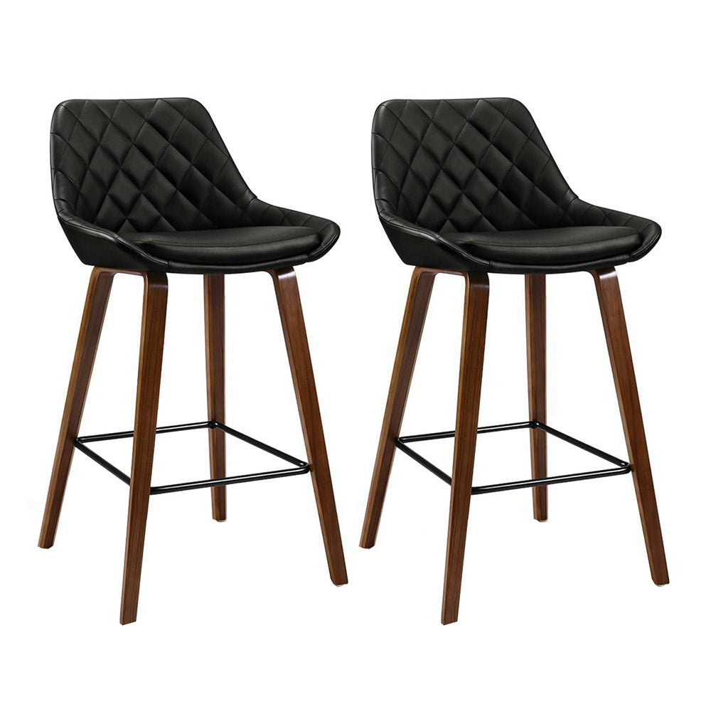 Astra Padded Bar Stool - Black - Set of Two – modern bar stool by Interior Ave