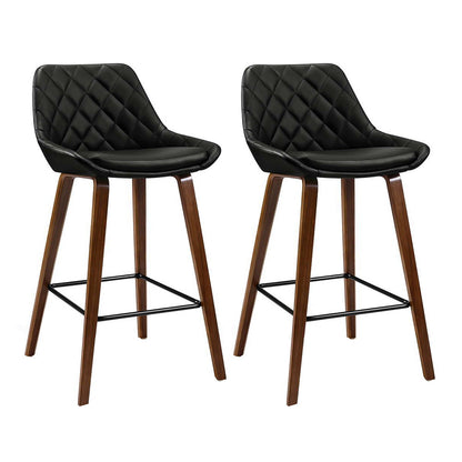 Astra Padded Bar Stool - Black - Set of Two – modern bar stool by Interior Ave