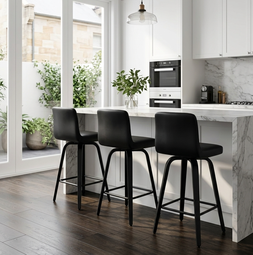 Arden Kitchen Bar Stool - Black (Set of 2)
