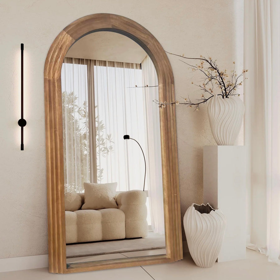 Sierra Arched Step Mirror – Signature Sculptural Oak Wood Statement Piece
