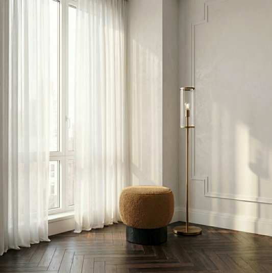 Arlo Round Ottoman - Cinnamon