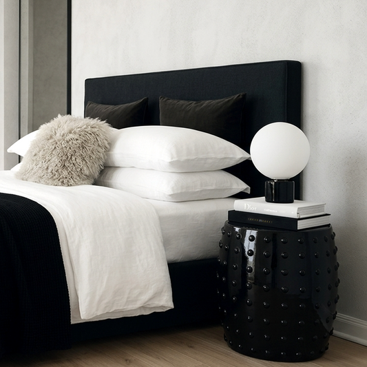 Atelier Noir Studded Side Table - Black