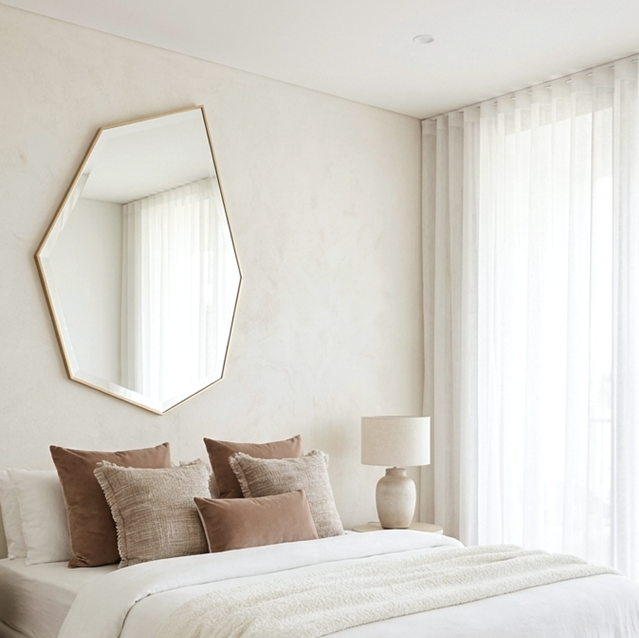 Azure Teardrop Mirror – Gold