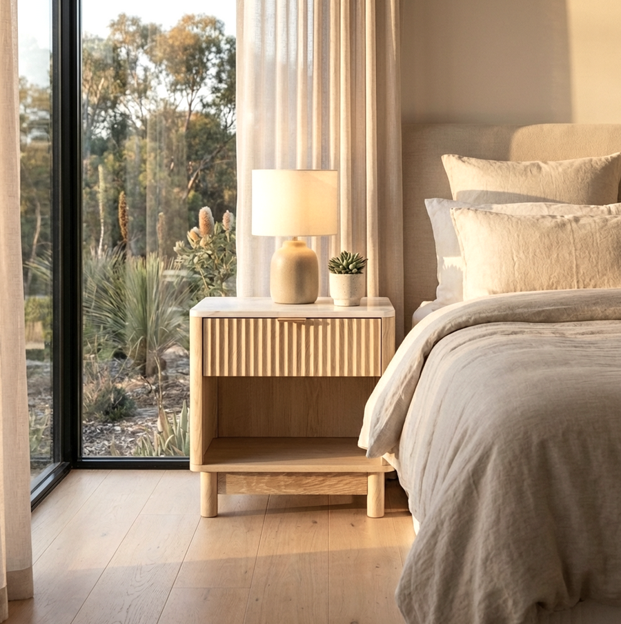 Blanc Bedside Table - Natural