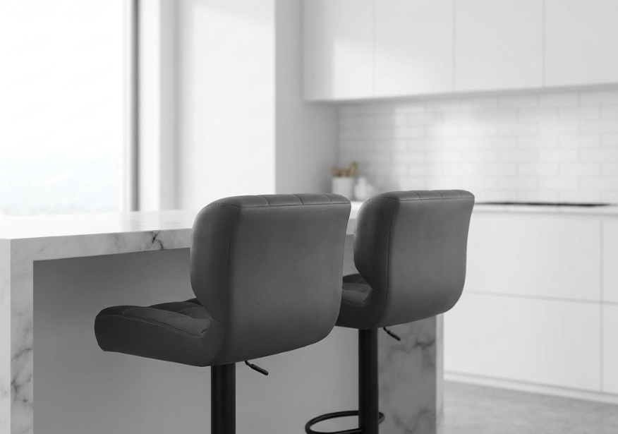 Byron Padded Bar Stool - Charcoal Grey - Set of Two – modern bar stool by Interior Ave