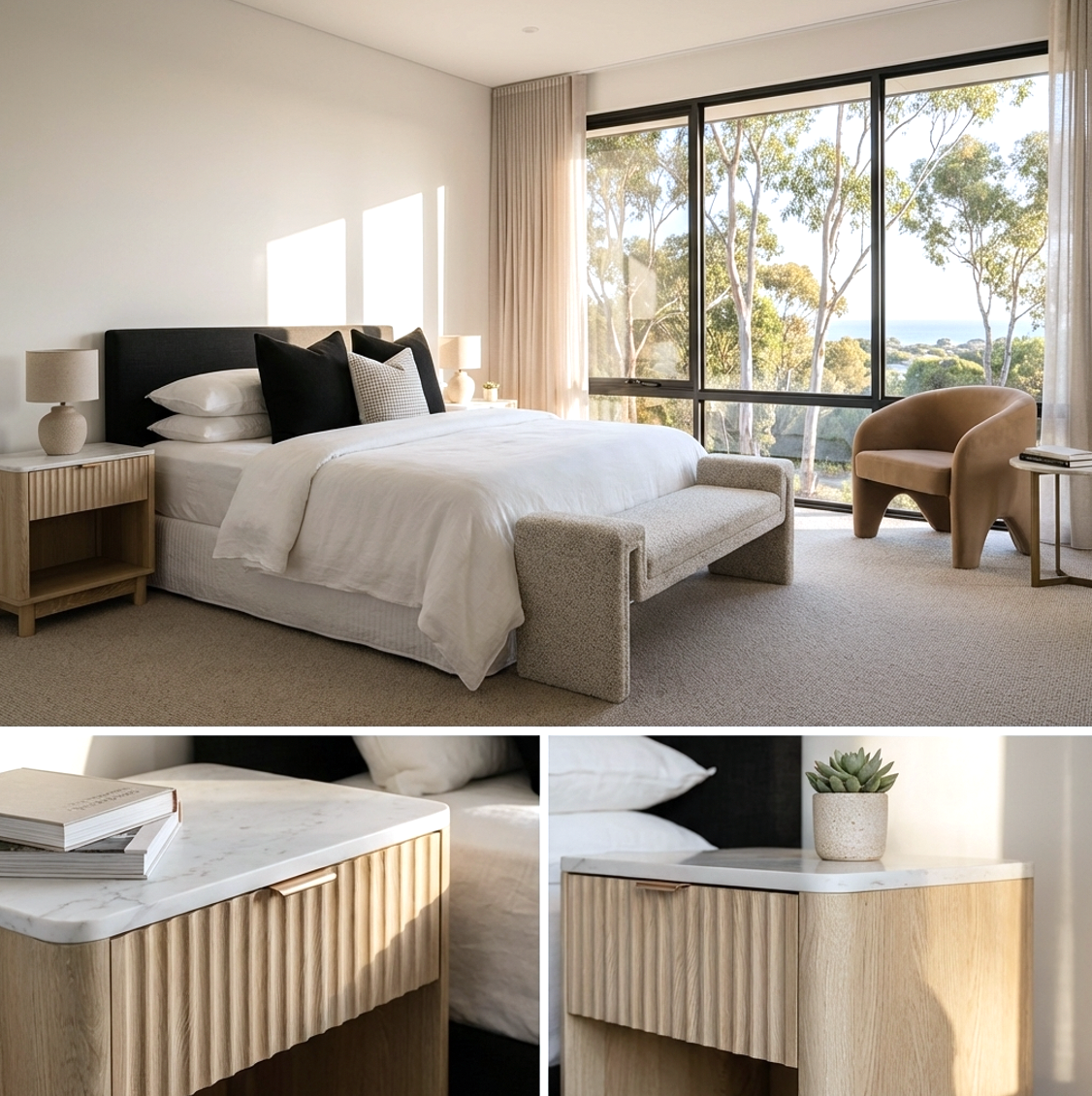 Blanc Bedside Table - Natural