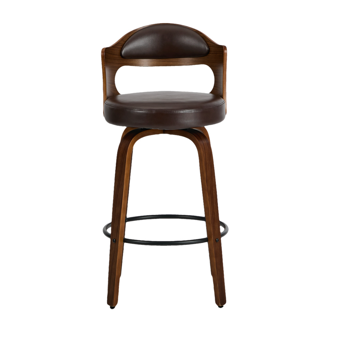 Bowie Bar Stool - Black + Brown Set of Two