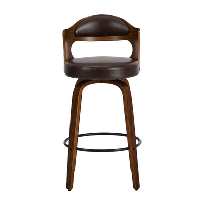 Bowie Bar Stool - Black + Brown Set of Two