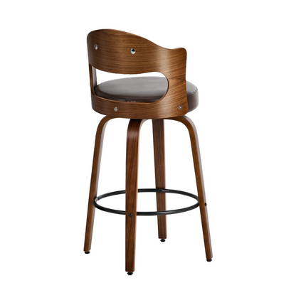 Bowie Bar Stool - Black + Brown Set of Two