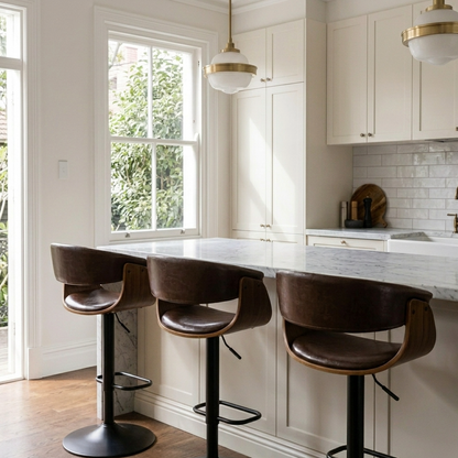 Brentwood Bar Stool - Black + Brown Set of Two