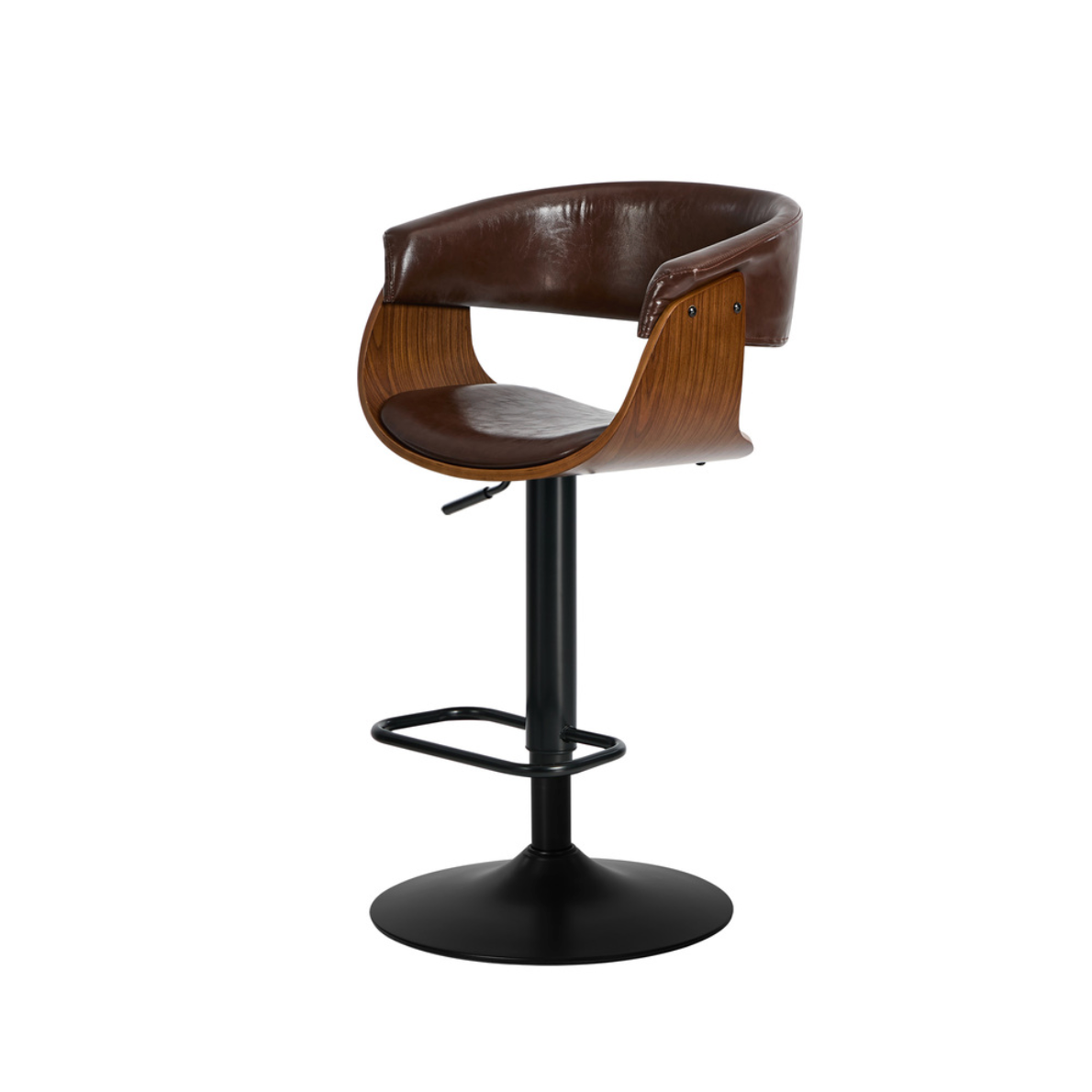 Brentwood Bar Stool - Black + Brown Set of Two
