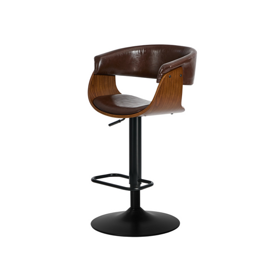 Brentwood Bar Stool - Black + Brown Set of Two