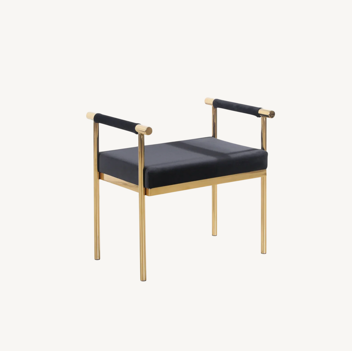 Cuba Velvet Vanity Stool – Black