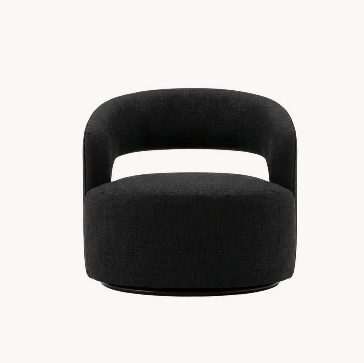 Coco Chenille Swivel Accent Chair - Black