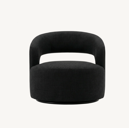 Coco Chenille Swivel Accent Chair - Black