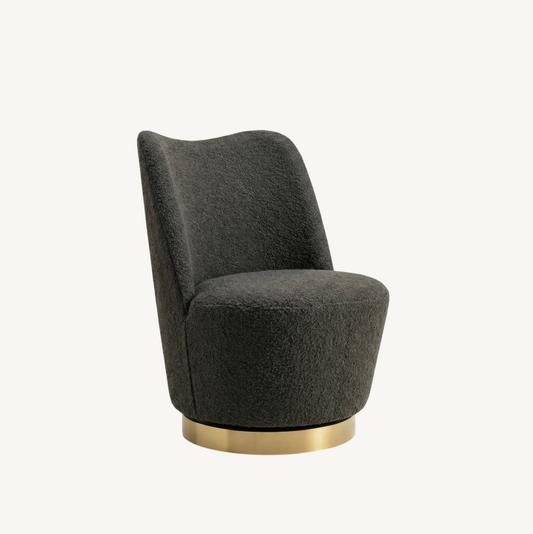 Chateau Swivel Accent Chair - Charcoal Boucle