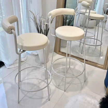 Calipo Leather Bar Stool - White
