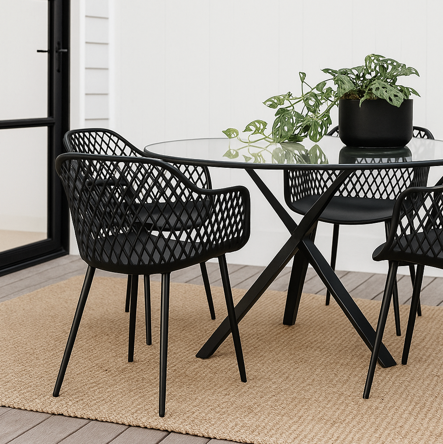 Cascade Outdoor Chair - Black - Set of Four