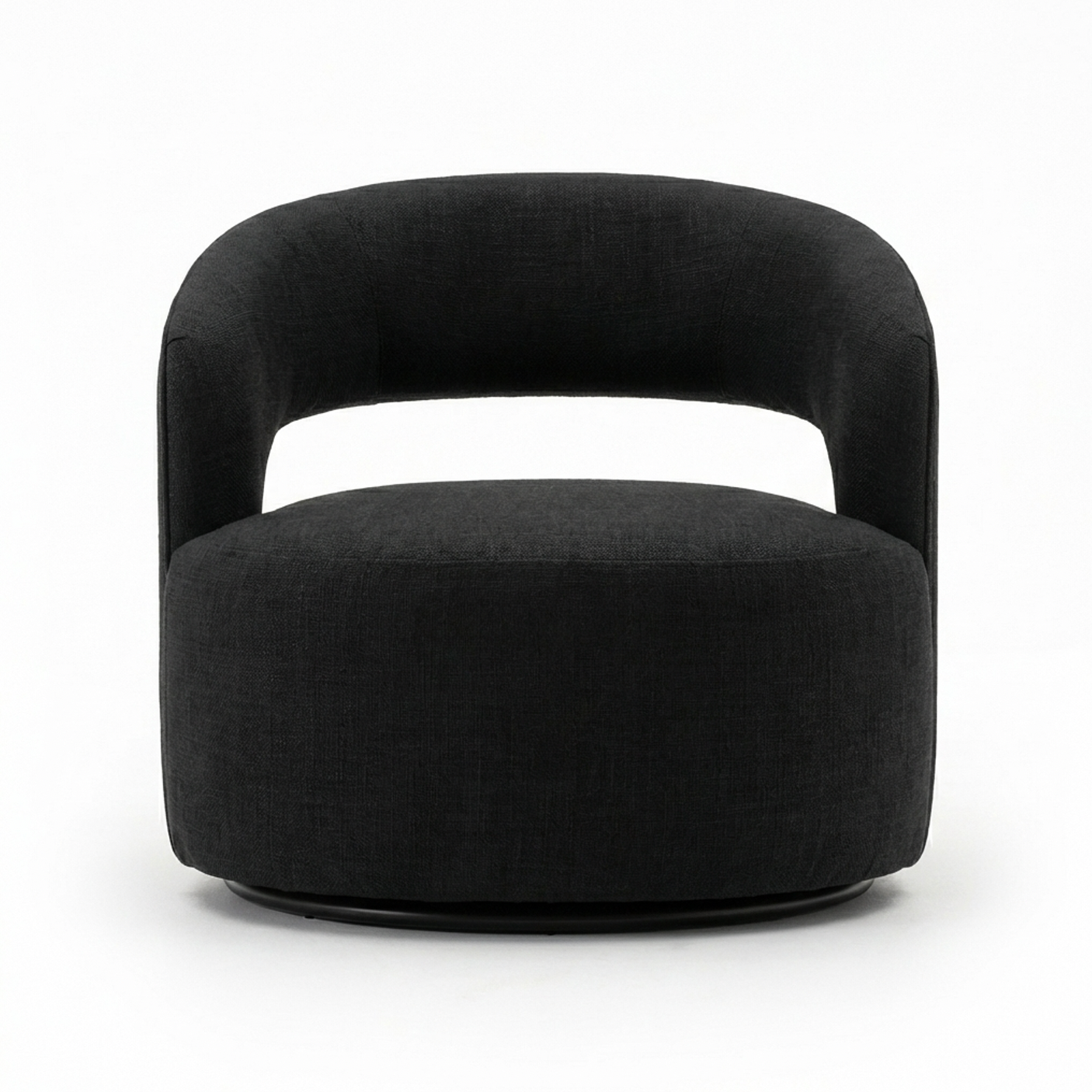 Coco Chenille Swivel Accent Chair - Black