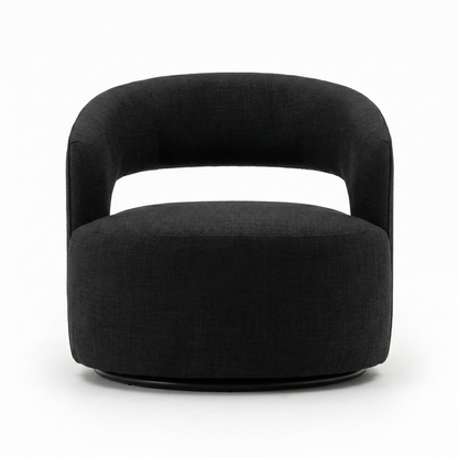 Coco Chenille Swivel Accent Chair - Black
