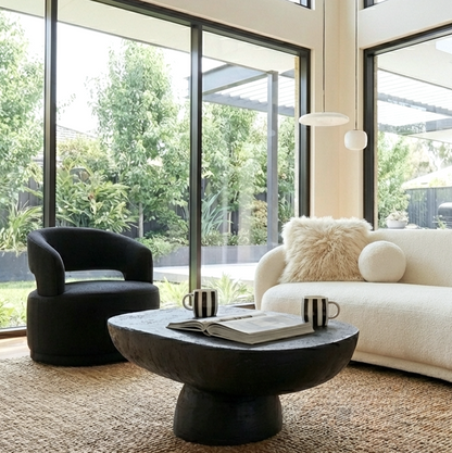 Coco Milan Swivel Accent Chair - Black