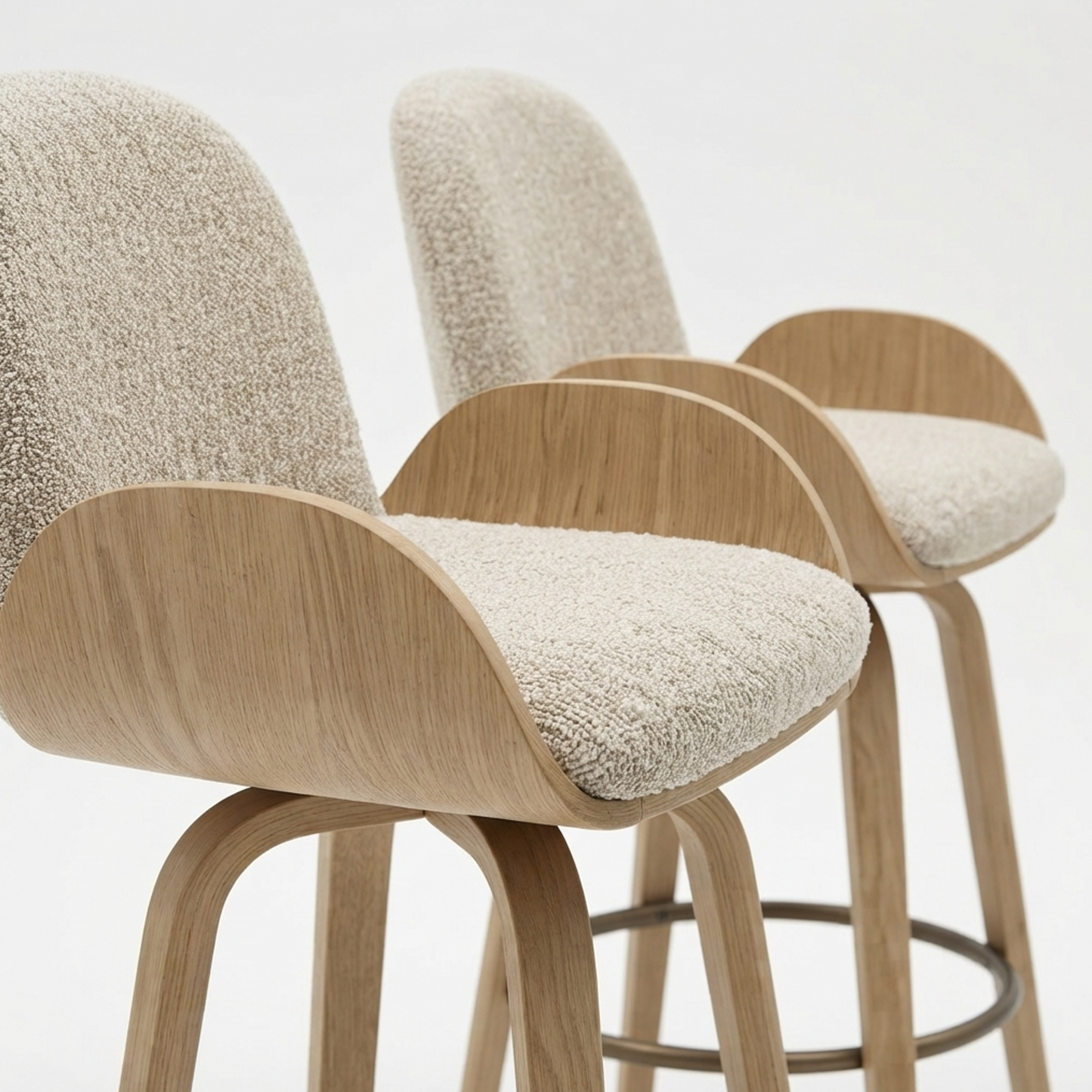 Cove Swivel Oak & Oatmeal Bar Stool - Set of Two