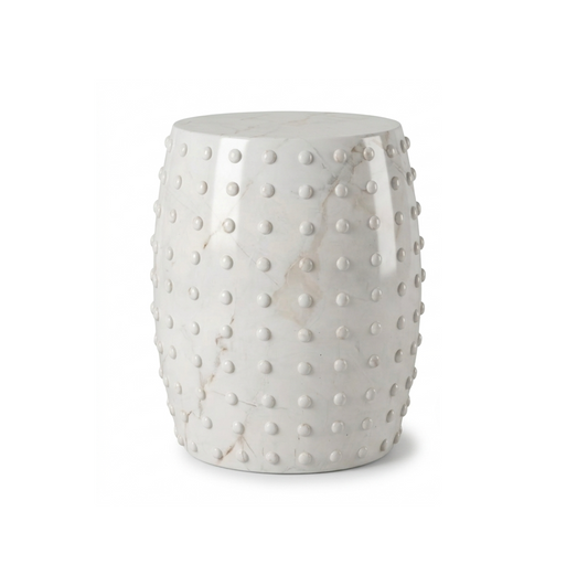 Atelier Noir Studded Side Table - Calacutta Ivory