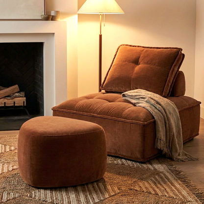 Cove Pebble Ottoman - Cinnamon