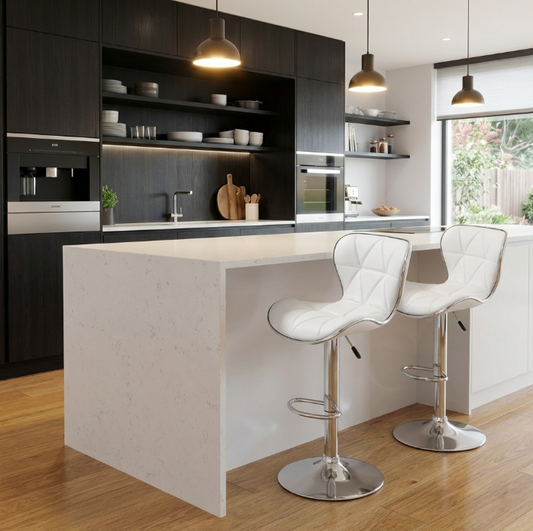 Cooper Bar Stool - White - Set of Two – modern bar stool by Interior Ave