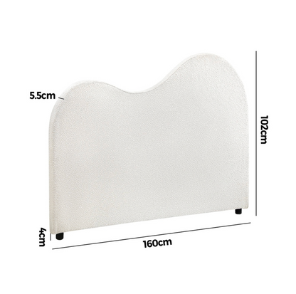 Daisy White Boucle Bed Headboard - Queen