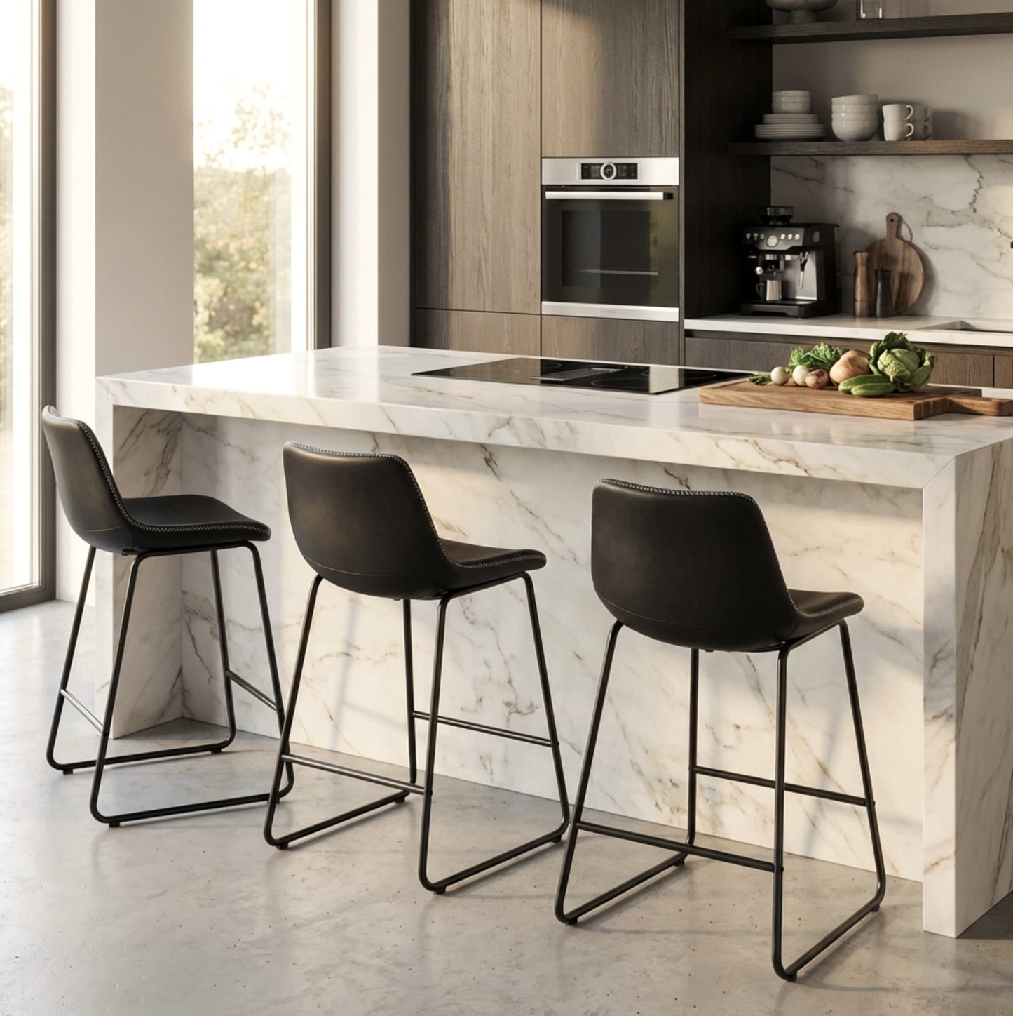 Fendi Bar Stool - Black (Set of 2)