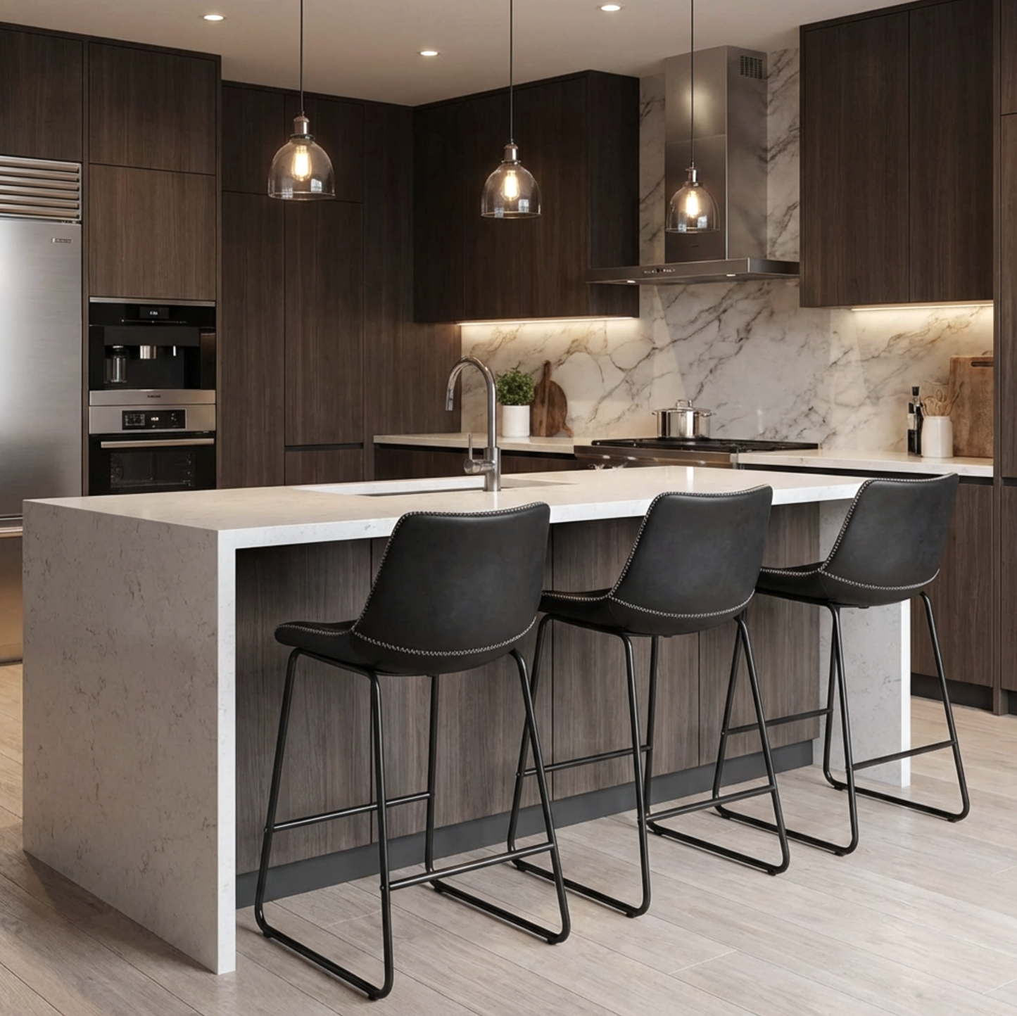 Fendi Bar Stool - Black (Set of 2)