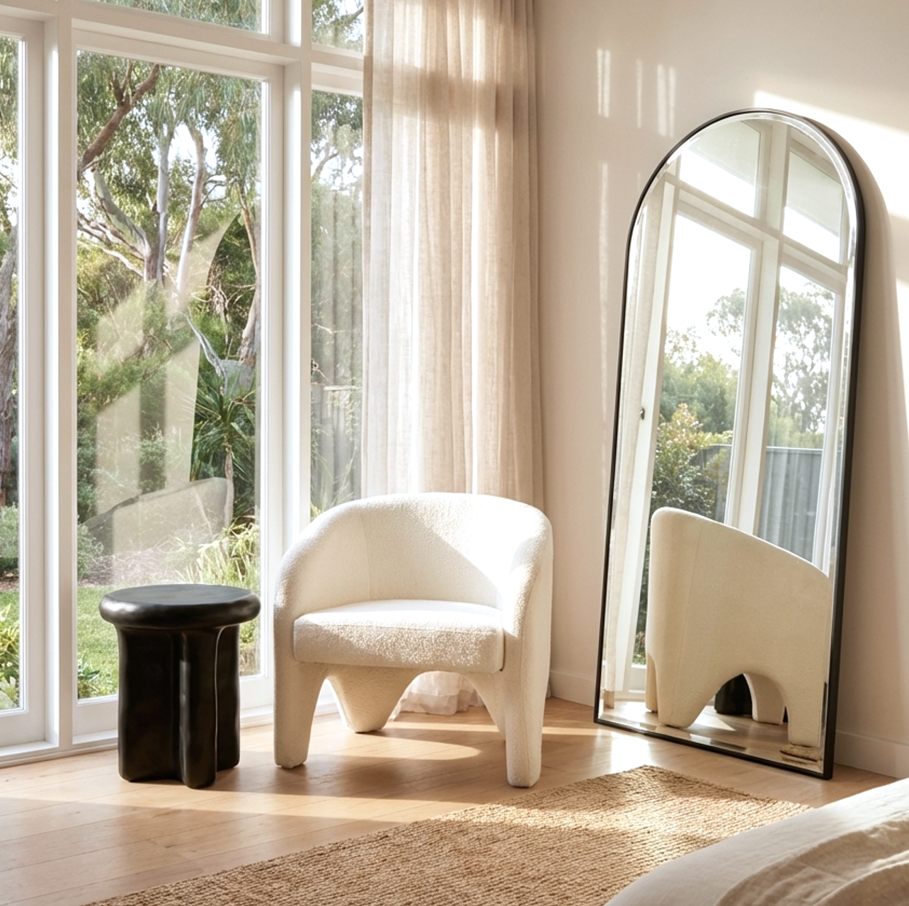 Halo Arched Floor Length Mirror – Black | Signature Series