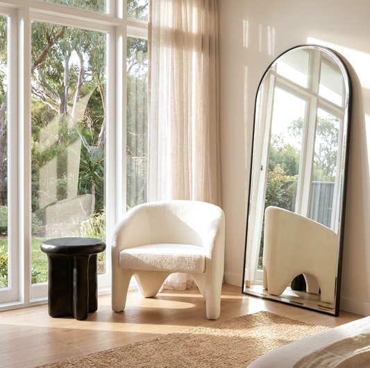 Halo Arched Floor Length Mirror – Black | Signature Series
