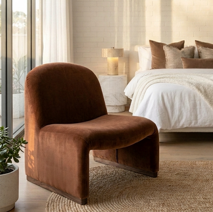 Haven Curved Armchair – Chestnut