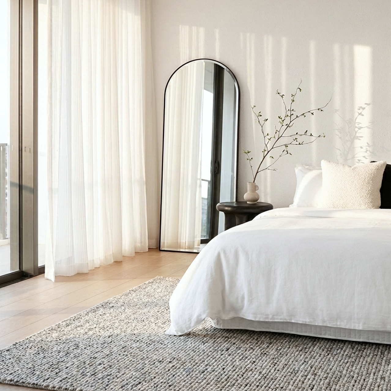 Halo Arched Floor Length Mirror – Black | Signature Series