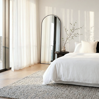 Halo Arched Floor Length Mirror – Black | Signature Series