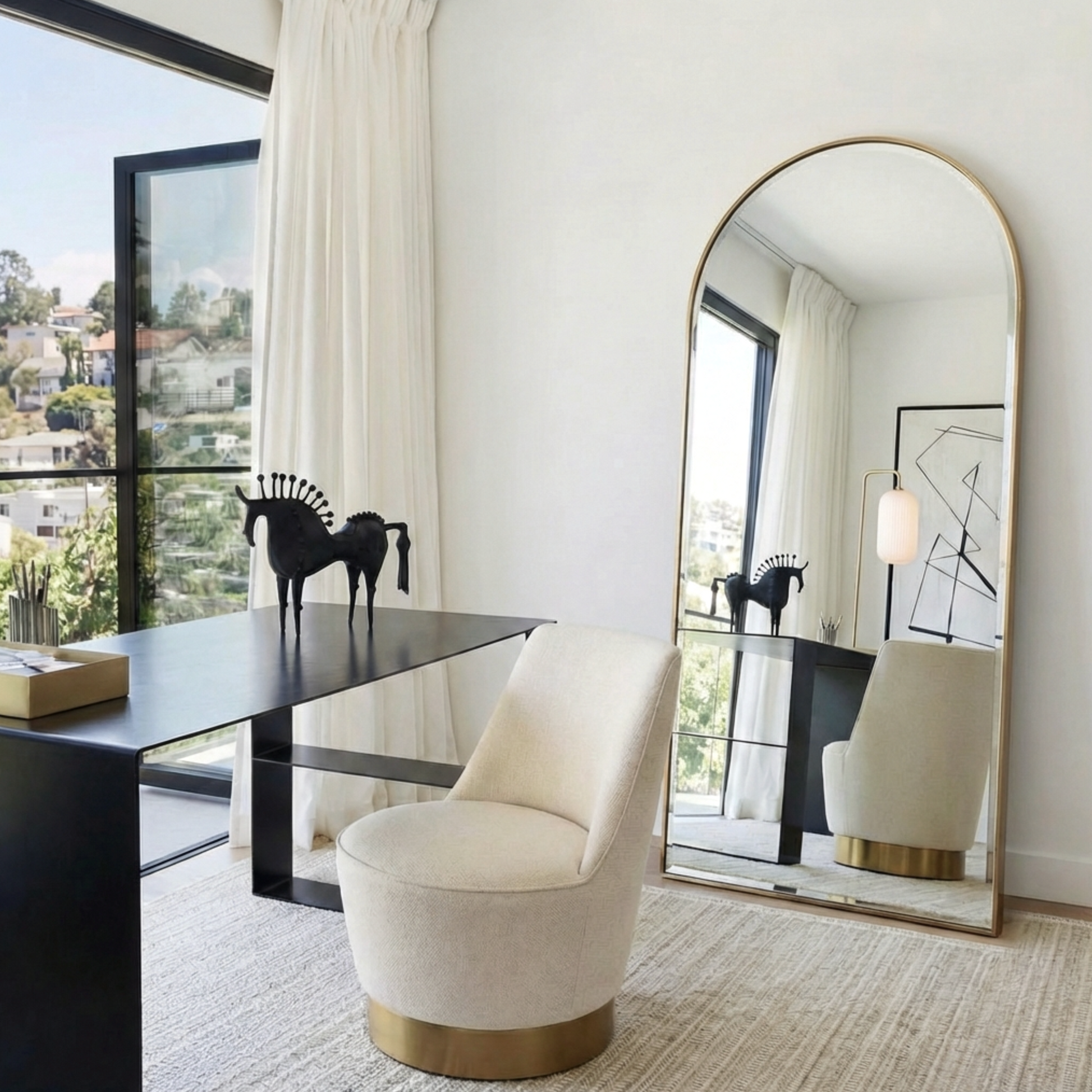 Halo floor length arch mirror full length 180x80cm | Statement Mirror by Interior Ave