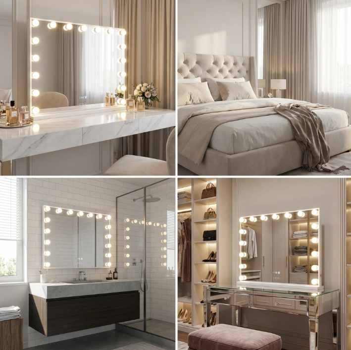 Hollywood Lux Framed LED Makeup Mirror - XL – Designer mirror by Interior Ave
