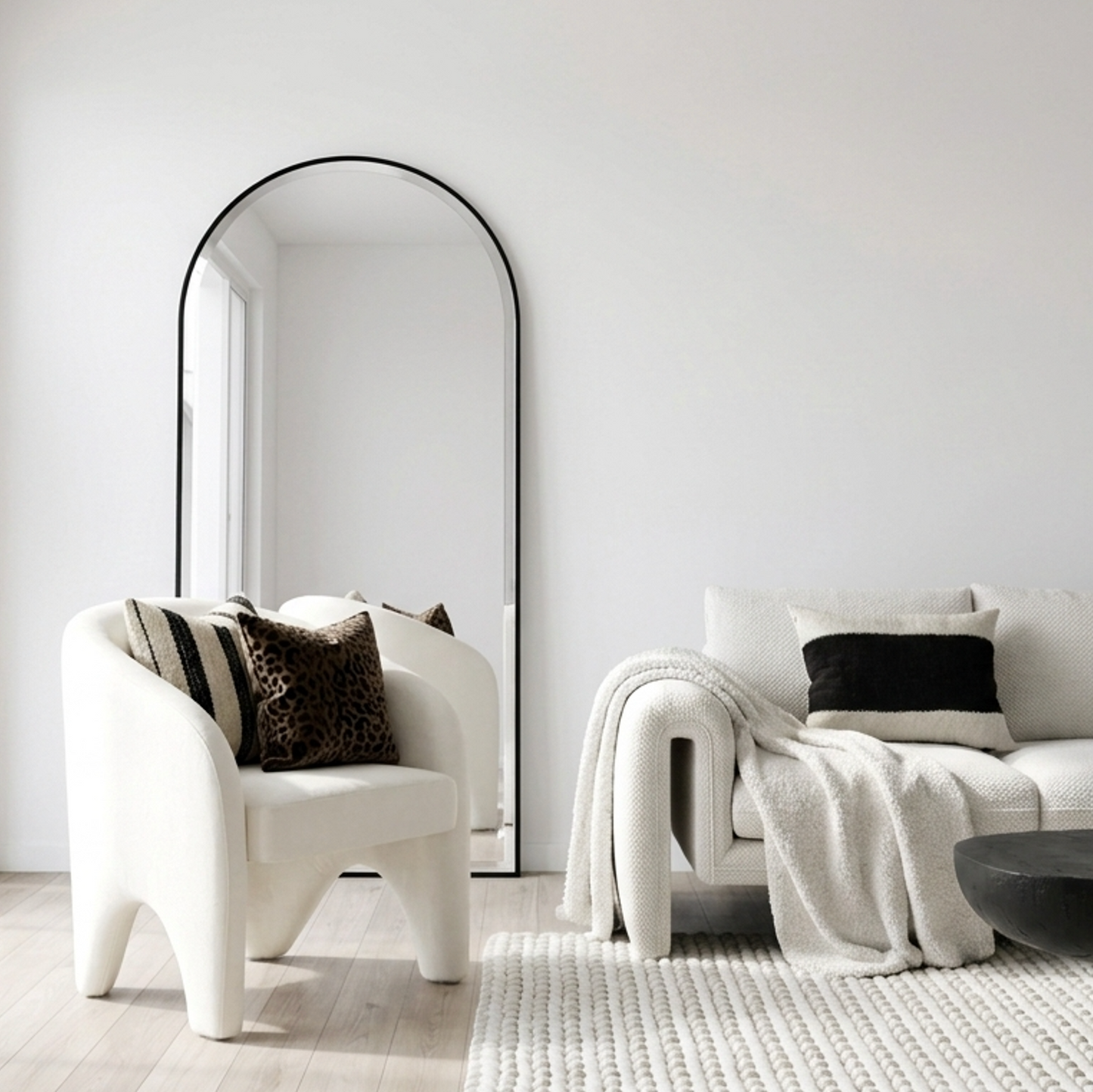 Halo Arched Floor Length Mirror – Black | Signature Series