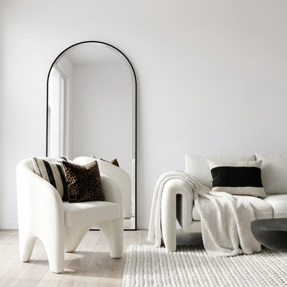 Halo Arched Floor Length Mirror – Black | Signature Series